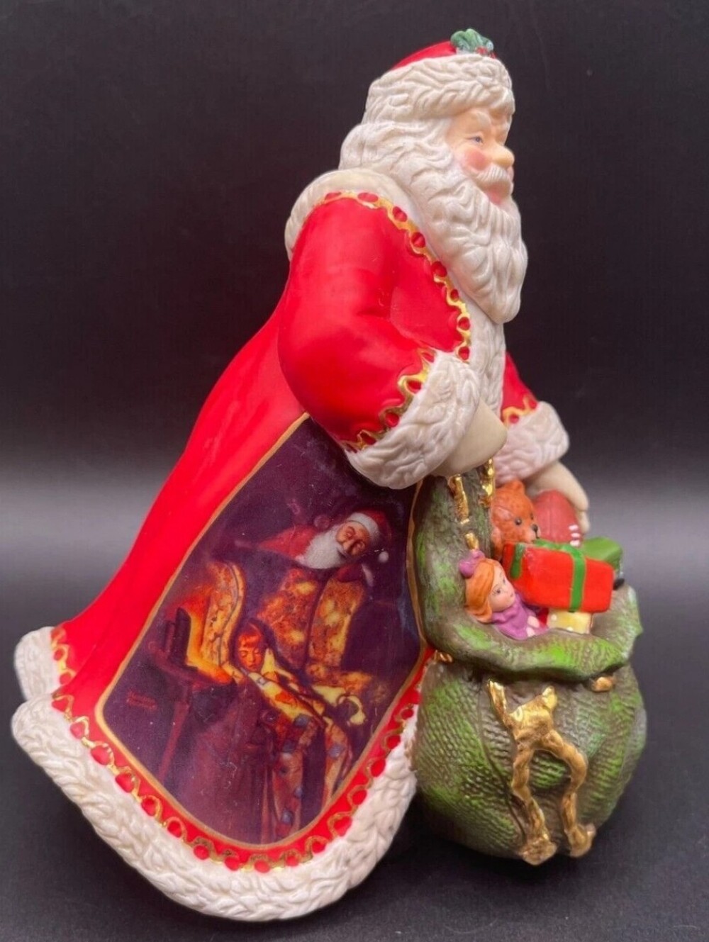 Norman Rockwell Holiday Santa's “Bag Full of Surprises” porcelain figurine